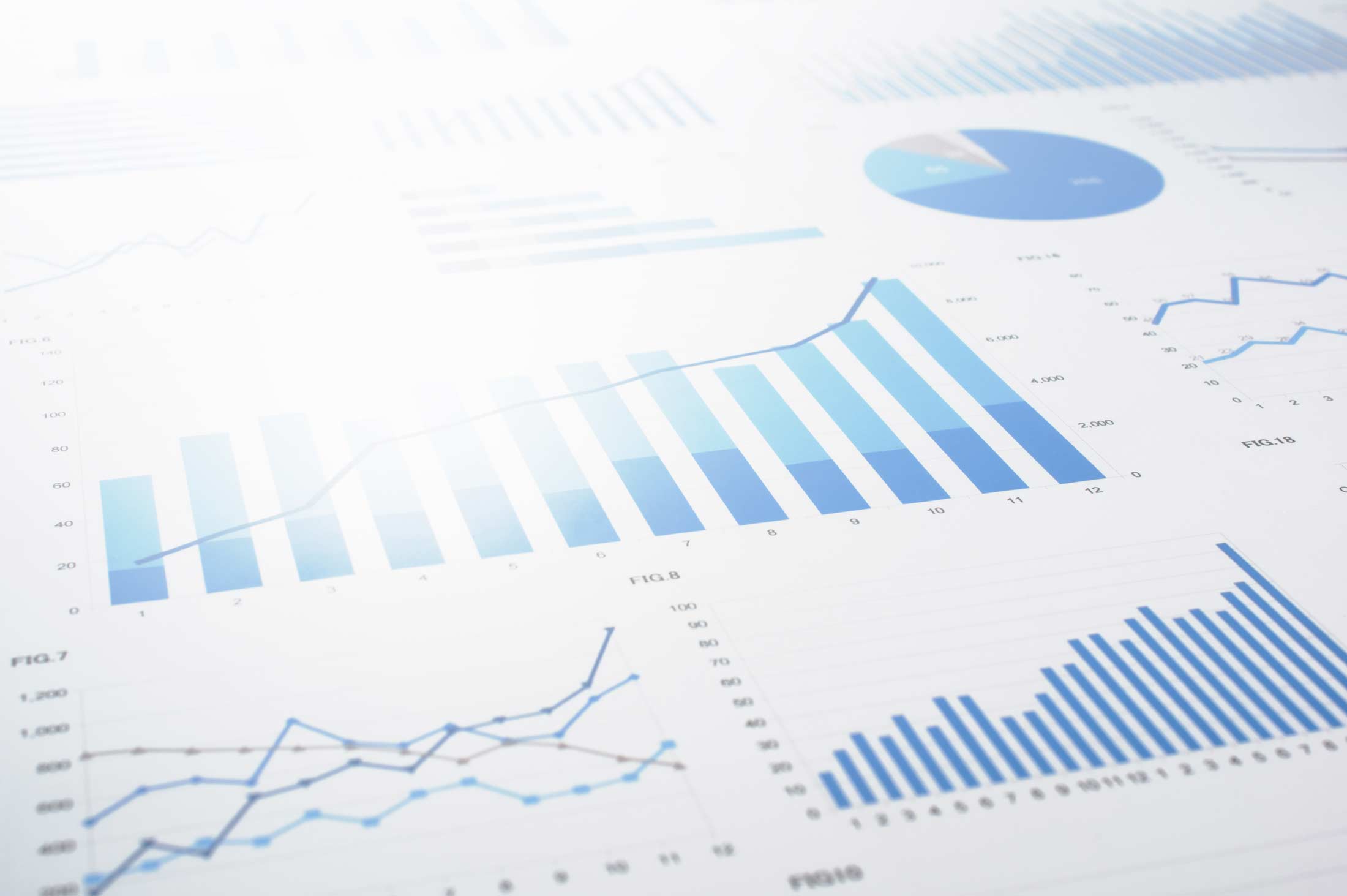 Charts and graphs, image of data gathering and statistical working.