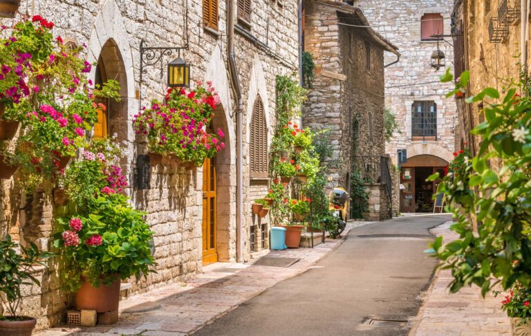 A picturesque sight in Assisi. Province of Perugia, Umbria, cent