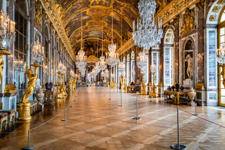 VERSAILLES, FRANCE - February 14, 2018 :Hall of Mirrors in the p