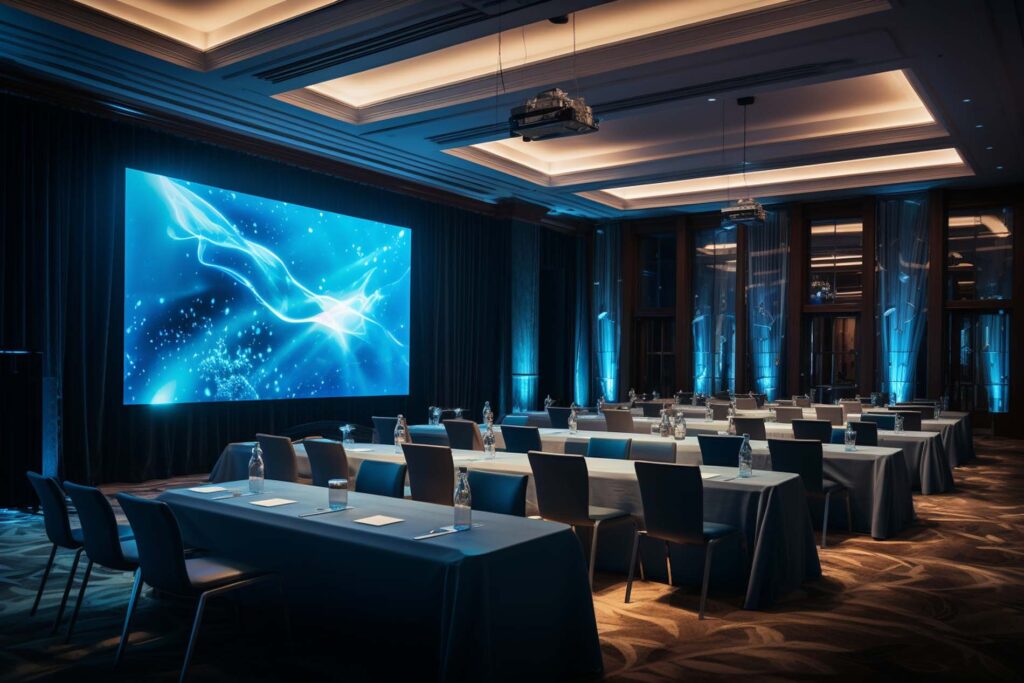 Setup of a business conference or event at the hotel