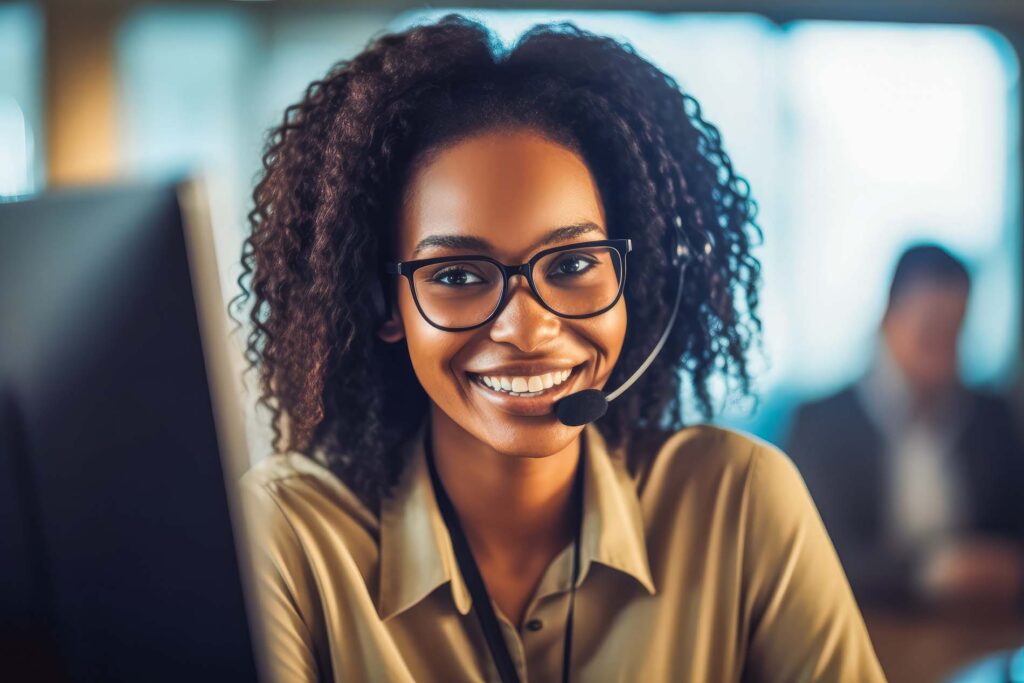 Receptionist at a call center