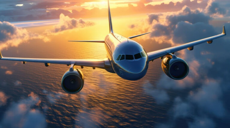 Airplane amongst the clouds