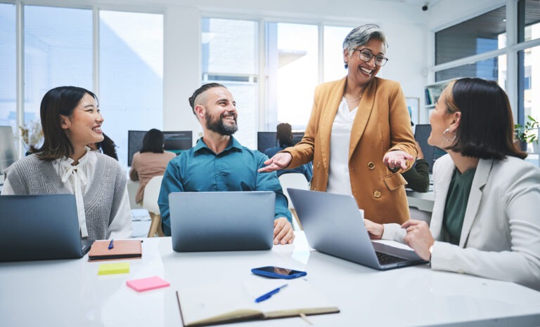 People talking in an office setting
