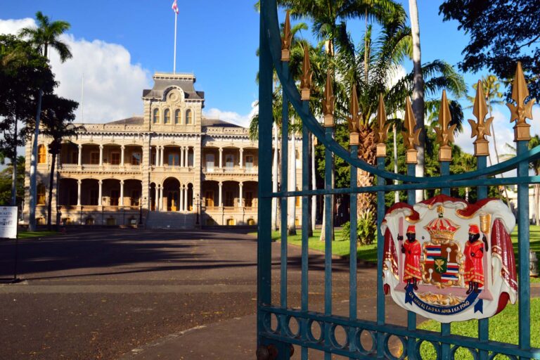 Open Gates Lead to Iolani Palace, the only Royal Palace