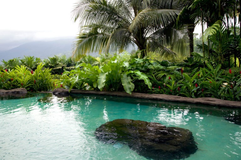 Pool with hot thermal water in Costa Rica