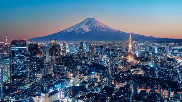 Tokyo city at sunset