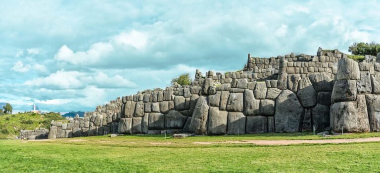 Panoramic view of Sacsayhuaman, Inca ruins in Cusco, Peru